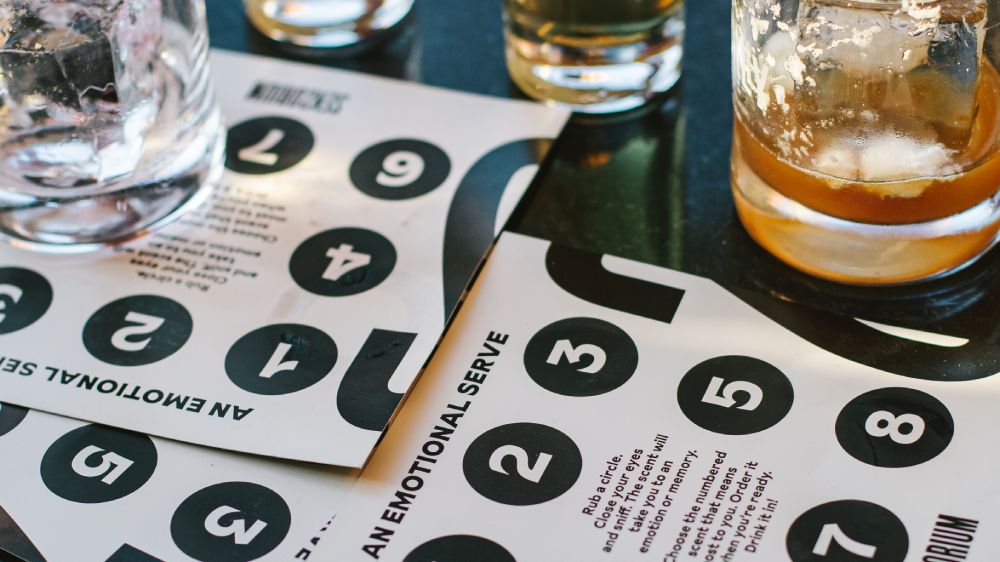 Sensorium scratch and sniff cocktail menus