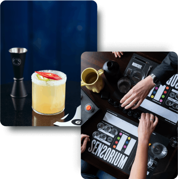 Sensorium placemat in action as part of experiential learning in corporate experiences